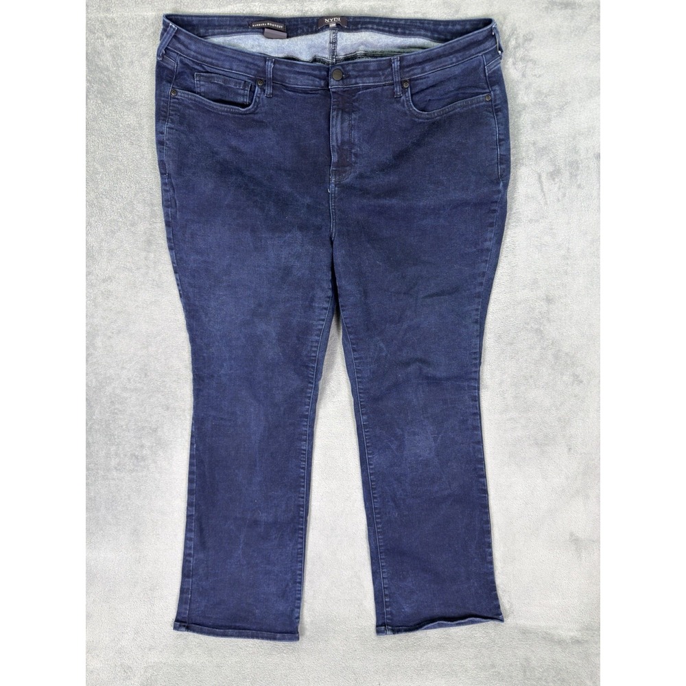 NYDJ Jeans Womens 22W Plus Blue Dark Wash Denim Barbara Bootcut Hi-Rise Stretch